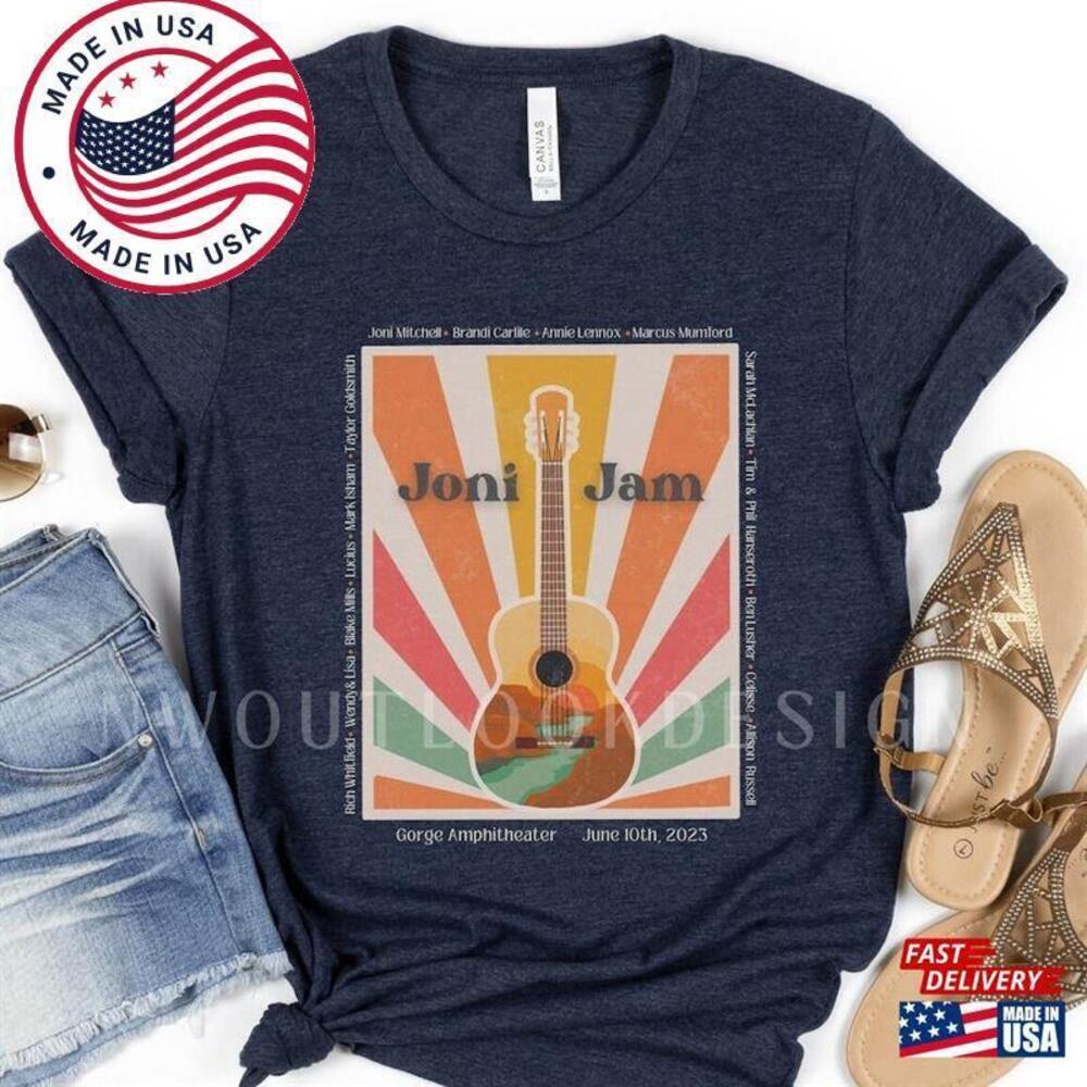 Joni Jam Mitchell Echoes Through The Canyon Distressed Concert Shirt